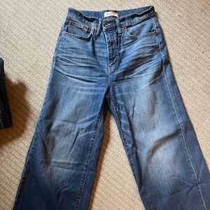 Madewell Jeans Wide-Leg Crop Raw Hem Jeans 28